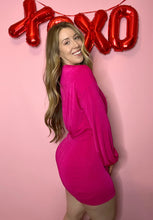 Load image into Gallery viewer, Forever Memorable Magenta Overlap Tie-front Bodycon Mini Dress