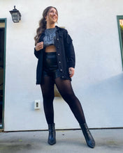 Load image into Gallery viewer, Endless Possibilities Black Oversized Distressed Denim Jacket