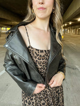 Load image into Gallery viewer, Free As A Bird Vintage Wash Black Faux Leather Motor Jacket