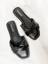 Load image into Gallery viewer, Don't Get It Twisted Black Slip On Sandal