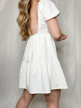 Load image into Gallery viewer, Wonderfully Made Open Back White Tiered Babydoll Dress
