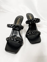 Load image into Gallery viewer, Catwalk Black Braided Double Strap High Heels