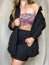 Load image into Gallery viewer, Wild About You Satin Strapless Tie Front Tube Top