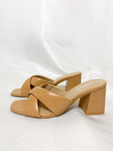 Load image into Gallery viewer, Never Better Natural Faux Leather Block Heels
