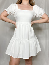 Load image into Gallery viewer, Wonderfully Made Open Back White Tiered Babydoll Dress
