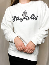Load image into Gallery viewer, Stay Wild Graphic White Crewneck Sweatshirt