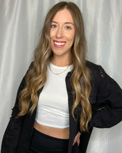 Load image into Gallery viewer, Endless Possibilities Black Oversized Distressed Denim Jacket