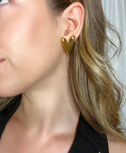 Load image into Gallery viewer, With All Your Heart Gold Statement Stud Earrings
