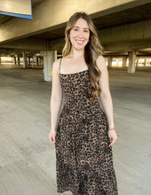 Load image into Gallery viewer, Love Endlessly Leopard Print Corset Spaghetti Strap Midi Maxi Dress
