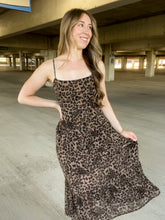 Load image into Gallery viewer, Love Endlessly Leopard Print Corset Spaghetti Strap Midi Maxi Dress
