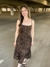 Load image into Gallery viewer, Love Endlessly Leopard Print Corset Spaghetti Strap Midi Maxi Dress
