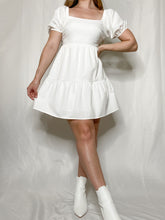 Load image into Gallery viewer, Wonderfully Made Open Back White Tiered Babydoll Dress
