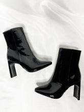 Load image into Gallery viewer, Making Moves Black Patent Booties
