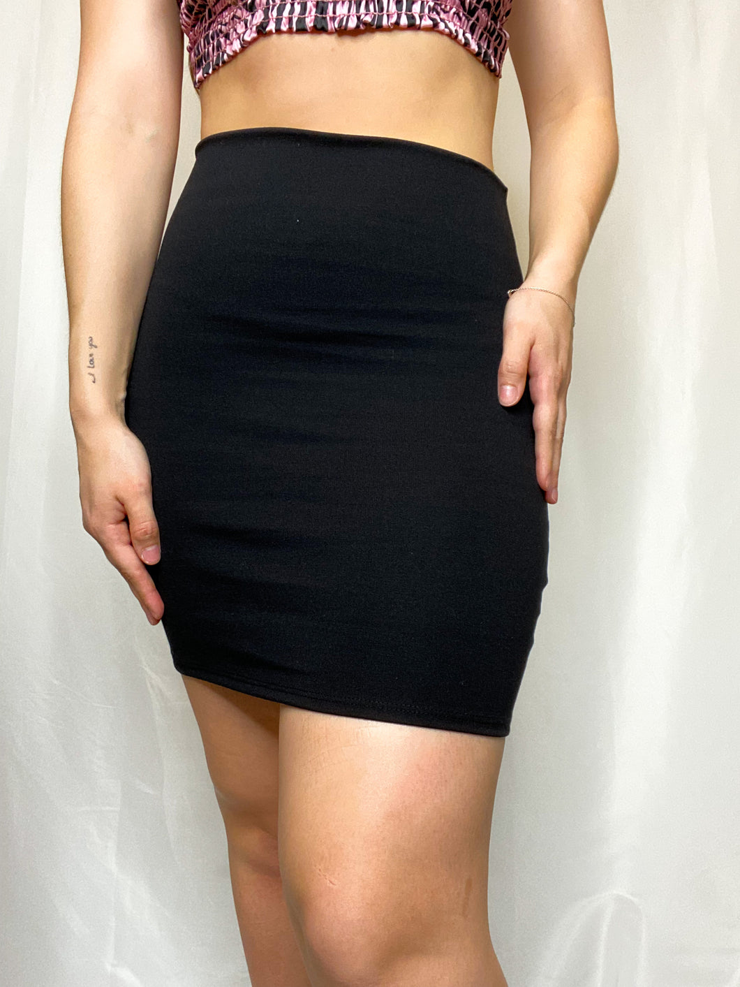 Simple Joys Black Bodycon High Waisted Skirt