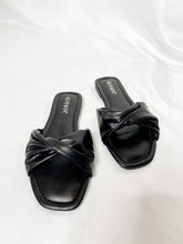 Load image into Gallery viewer, Don&#39;t Get It Twisted Black Slip On Sandal
