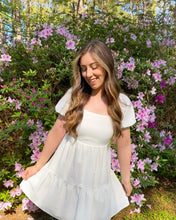 Load image into Gallery viewer, Wonderfully Made Open Back White Tiered Babydoll Dress
